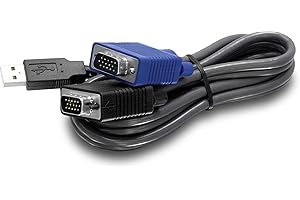 ‎TRENDNET TRENDnet USB VGA Combo KVM männlich zu männlich Kabel, VGA/SVGA HDB 15-Pin männlich auf männlich, USB 1.1 Typ A, 3,1 Meter, TK-CU10