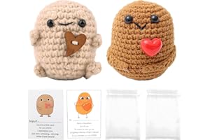 DALAETUS 2 Pezzi Mini Patate Positive Set con Carte di Affermazioni Positive, Divertenti Giocattoli di Patate, Patata Creativo Carino per Idee Regalo Donna, Regalo Amica, Regali Divertenti