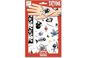Djeco - Tattoos Pirates, Beige, 2 (DJ09584A), Assorted Colour/Model
