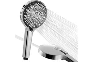MOSSNDAR Shower Head, 6 Modes High Pressure Shower Head with Power Jet Mode and Unique Auto-Reset Function, Power Large Shower Head for Low Water Pressure, Water Saving Universal Handheld Shower Head