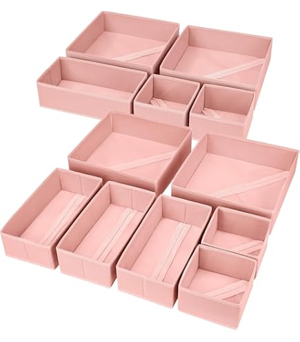 Yimomoyi Set van 12 kledingkast-organizers, opvouwbare kastorganizer, kledingkast, opbergdoos, stof voor babykleding, ondergoed, sokken (set van 12