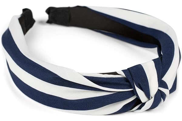 styleBREAKER Hårband med randigt mönster och knutdetalj,Mörkblå