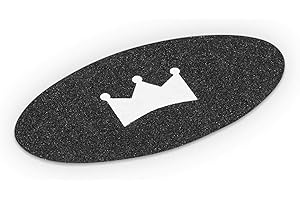 BoarderKING Griptape - Grip per Indoor Board Balance Board, Accessorio/Ricambio, Ovale, Adesivo, 15x5 cm, 2 Pezzi, Autoadesivo, Materiale: Plastica, Nero
