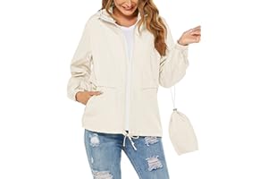 Tisfeer Regenjacke Damen Wasserdicht Leicht Regenmantel Windbreaker Packbar Dünne Regenjacken Windjacke mit Kapuze