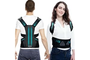 SKELO Correcteur De Posture, Redresseur De Dos Dorsal Avec 2 Attelles Amovibles, Taille Réglable, Posture Correcteur Dospour Hommes Et Femmes Pour Soulager Les Douleurs Au Cou, Aux épaules Et Au Dos (M)