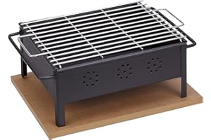 Sauvic 02906 - Barbacoa sobremesa con Parrilla Inoxidable, 18/8, 30 x 25 cm