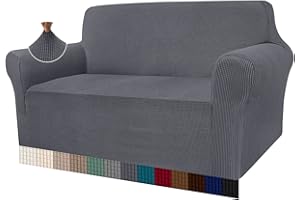 Granbest Funda de sofá de Alta Elasticidad, Moderna Funda de sofá de Jacquard elástico para salón, protección para Perros y Mascotas, 2 plazas, Gris