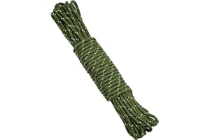 KINGLAKE Paracorde 8mm Vert, 20M Corde en Nylon épaisseur pour Bateau Gonflable, Linge, d'auvent, pour Attacher Le Jardin, Projets d'artisanat, Camping en Plein Air