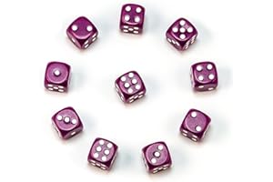 Waldfelsen®, dadi da gioco di alta qualità, 16 mm, in 15 colori (10 pezzi, viola)