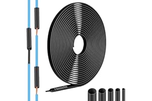 Mbsomnus Wąż termokurczliwy 3:1, wąż termokurczliwy, wodoszczelny, 7,9 mm, 4 m, wąż termokurczliwy z klejem, węże termokurczliwe, izolowane, czarne, do izolacji kabli, napraw, wiązania kabli