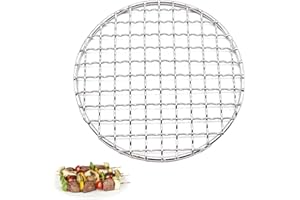 TULEBOLIAN Rundes Grillrost, Grillrost Aus-rostfreiem Stahl, Grillrost Aus-rostfreiem Stahl,mehrzweck Grill Netze,antihaft Grilling,für Grill Im Freien,kuchenkühlregal,15cm