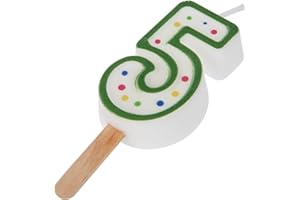 PME CA055 Kerze, Nummer 5, klein, Kunststoff, Grün, 3.5 x 1 x 4.3 cm