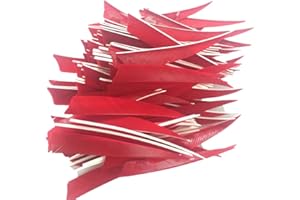 JIEXI HWYP Archery Fletches 4" turkey Feather Fletching Shield Shape Pack of 100