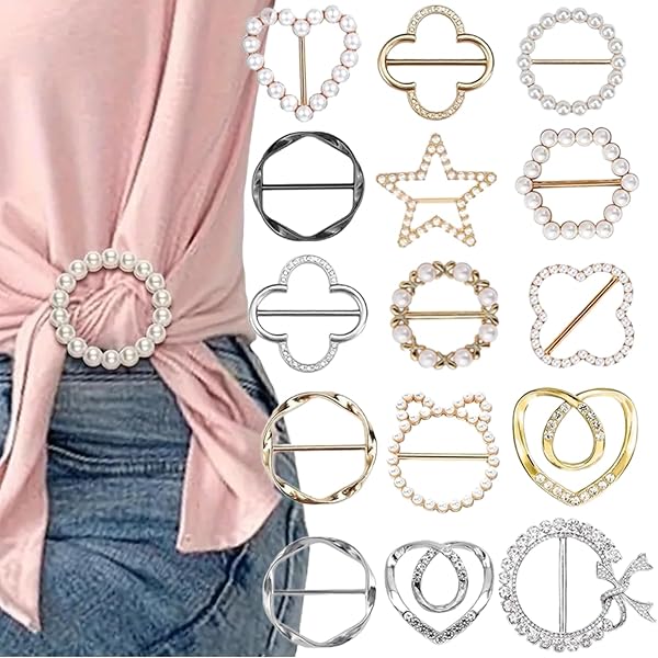 6 Pezzi Spilla Donna Abbigliamento Scollatura Nascondere Clip Spille Per Vestiti Fiori Abiti Collo Clip Ago Di Sicurezza, Acciaio Inossidabile - Foto 10