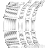 Okinos 16AWG PSU Cable Extension, Soft Braided Cable Extension PC, 1x24Pin ATX/1x8Pin (4+4) EPS/2x8Pin (6+2) PCI-e PSU Extension