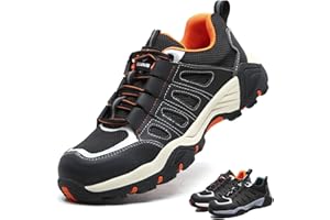 ISOOUS Scarpe Antinfortunistica Uomo Donna Scarpe da Lavoro Leggere Traspiranti Scarpe da Cantiere con Punta in Acciaio
