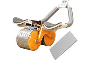 Lavieva Abs Roller Wheel, Automatic Rebound Abdominal Exercise Wheel with Timer and Knee Mat, Ab Wheel Core Trainer Exercise Gym Equipment for Home Use