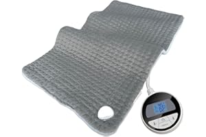 Pad riscaldante Shunvan life Termoforo Elettrico Riscaldamento elettrico Un tappetino riscaldante portatile per alleviare schiena, spalle, collo, glutei e dolori mestruali (blu + grigio1)