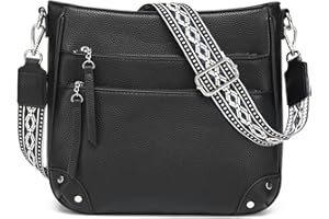 Waniki Damska torba na ramię, średniej wielkości, ze skóry PU, torebka dla kobiet, miękka torba typu tote bag z regulowanym szerokim paskiem