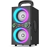 TPBEAT Cassa Bluetooth Potente Portatile, 80W Party Wireless Altoparlante Bluetooth, con Luci, Super Bass, Speaker TWS Stereo