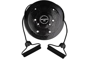 eBoutik - Waist Slimming Body Shaping Balance Rotating Disc Board - Resistance String Bands Handles - Waist Wriggling Plate Multi-functional Twist Exercise Home Fitness Equipment