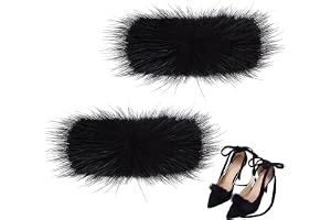 PH PandaHall 2 st avtagbara skoklämmor fluffig mink päls pom skoklämmor dekoration skospänne rektangel plysch sko berlocker h