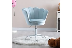 Ya-Home Urocze krzesło biurowe dla dzieci fotel biurowy dla dzieci, aksamitna poduszka, wygodne krzesło biurowe dla dziewczynki, niebieskie