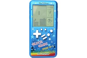 CZT Nuovo Colore Shell Grande Schermo Retro Mattone Console di Gioco Corpo Piccolo Grande Schermo 23 Giochi integrati alimentati da 2 batterie AA (Non Incluse) Viaggio all'aperto al Coperto (Blu)