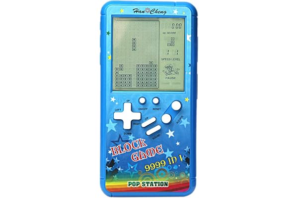 CZT Nouvelle Coque CouleurG Grand écran Console de Jeu en Brique Rétro Petit Corps Grand écran intégré 23 Jeux alimentés par 2 Piles AA (Non incluses) Voyage extérieur intérieur (Bleu)