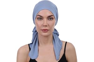 DERESINA HEADWEAR Deresina Bandana Preanudada de Algodón y Bambú para la Pérdida de Cabello, la Quimioterapia, la Alopecia