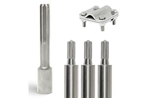 GRAFT Tiefenerder Set aus V4A Edelstahl | 3x1m Erdungsstangen | 20mm Durchmesser | Inklusive SDS-Max Eintreiber & Anschlussklemme | Blitzschutz PV Anlage | Erdung | Hauserdung | Erdungsspiess