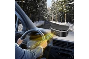 MEIJEEGU Auto Heizung Ventilator 12Volt 120 W, Tragbare Auto Heating Fan, Auto Fenster Heizung Defogger Demister mit Zigarettenanzünder,Schneller Lüfterheizer-Entfroster (Basis+Saugnapf Installationsstil)