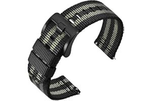 ANNEFIT Nylon Watch Strap for Men 18mm 19mm 20mm 22mm 24mm, Quick Release Military Watch Band with Heavy Duty Stainless Steel Buckle