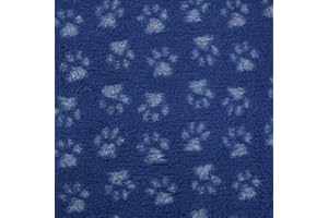 MerryMaple Veterinary Bedding ® Paws Vet Bed Pro Pet Non Slip Rubber Backing Machine Wash - 20 Colours, Various Sizes (Navy with Grey Paws, 76cm x 50cm (30" x 20"))