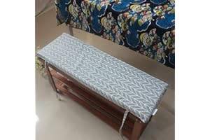 Waigg Kii 4cm Bench Cushion 2 3 Seater Indoor Outdoor,Thick Garden Bench Seat Cushion Pad 100/120cm,Long Chair Bench Cushion for Dining Patio (140x35x4cm,B)