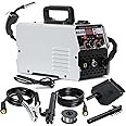 3 in 1 Portable MIG Welder, Gasless 250A 220V Digital MIG Welding Machine, Flux Core Solid Wire MIG ARC Lift TIG Spool Gun Inverter Welders with Ultra LED Display (Grey)