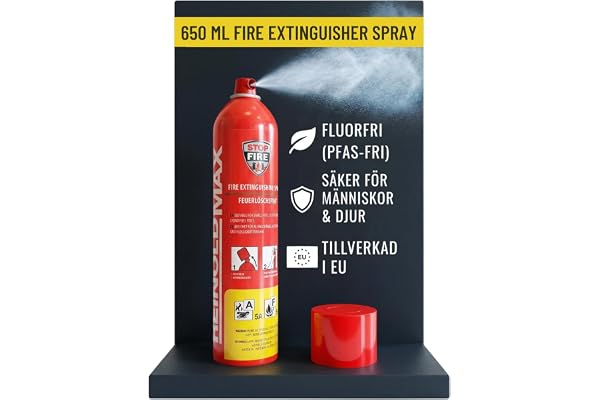 notlok Safety Work Brandsläckare Spray 650ml A, F, E <1000V, utan fluor