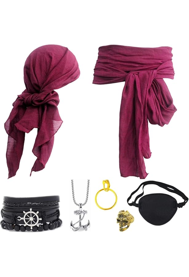 kasahara Piratenkostuum dames set middeleeuws sexy piratenjurk off-shoulder jurk outfit met korset hoofddoek volledige carnavalskostuum festival