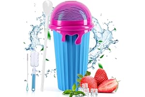 ROSELEE Slushy Maker Cup 500 ml Slush Taza de Silicona Reutilizable Vaso para Hacer Granizado Taza Mágica de Batidos Quick Copa Homemade Smoothie Cups para niños y familia (Azul)