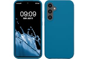 kwmobile Carcasa Compatible con Samsung Galaxy S23 FE Funda - Case TPU y Silicona antigolpes - Apto Carga inalámbrica - Azul océano