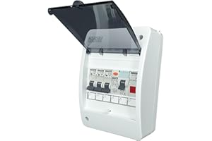 RoadEu - Centralino e quadri di distribuzione da parete – completo di indicatore luminoso a LED– Interruttore Differenziale 40A – 16A Interruttore Magnetotermico C10A