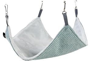 BORN2REST Hammock for Chinchillas, Mice, Rats, Rabbits, Guinea Pigs, Small Animals, Comfortable Bed, Three Sizes 45 and 30 and 20 Lauren Design (45 cm x 45 cm, Mint)