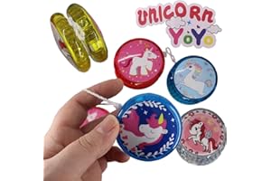 JONOTOYS Lot de 3 lumières LED Yoyo Licorne Jojo clignotantes multicolores 5 cm Motif petit cadeau tombola anniversaire d'enfant