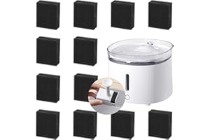 UTEFIF WF20 Water Pump Filter, Water Pump Filter for Drinking Fountain for Cats and Dogs, Model: WF20 (Black-12pcs)
