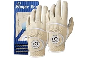 ‎FINGER TEN FINGER TEN Golfhandschuhe Herren Golf Handschuhe Links Rechts Leder Handschuh Wert 1 2 Stück Not Paar Golfhandschuh Linke Rechte mit Ball Marker Allwetter Griff für Männer Golfer