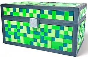 XXL Kinder Truhe - 3D-Spielbox im Pixelstil - Bunte Dekoration für Kinderzimmer - Leicht und geräumig - Marke KAJAWIS®