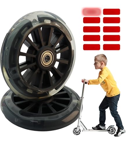 Roues De Trottinette Lumineuses, Lot De 2 Roues De Rechange Pour