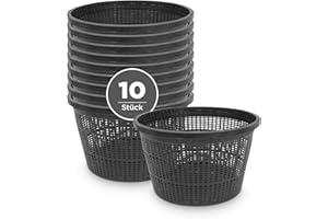blizz-z Pflanzkorb rund Ø22 cm x 13 cm (10 Stück) | Teichkorb, Wasserpflanzkorb, Teichbepflanzung, Gewächshaus, wetterfester Kunststoff Lange Lebensdauer