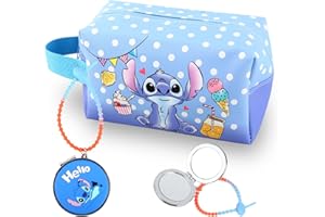 YUMCUTE Trousse Maquillage Femme Voyage Dessin Animé Classique, Stc Trousse de Toilette avec Miroir Double Face, Trousse Maquillage Voyage, Grande Capacité, Cadeau Pochette Maquillage