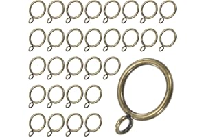 M METERXITY 30-Pz Anelli per Tende Bronzo Verde con Occhiello, Anelli Metallo Antiruggine per Bastoni per Tende, ID 1" Anelli per Tende per Appendere Tende/Cappelli/Asciugamani